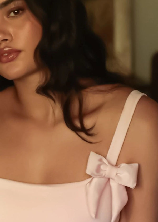 Rolling Cinq Ribbon Brooches - Blush (Pair)