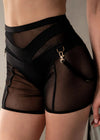 Tatiana Sylvie Mesh Bike Shorts - Black